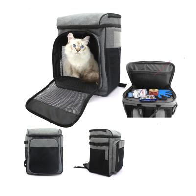 China Breathable Pet Carrier Airline Approved Small Dog Carrier Backpack Soft Sided Folding Portable Travel for sale