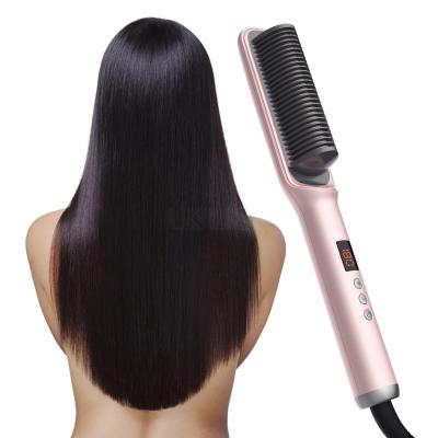 China 2021 New Design Home Mini Beard Hair Straighten Dryer Portable Hair Straightener Brush Comb for sale