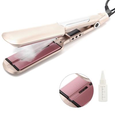 China New Nano Steam Hair Care Pro Hair Straightener Pro Titanium Hair Straightener with Comb Steamer Plus Private Label Hair Flat Iron for sale