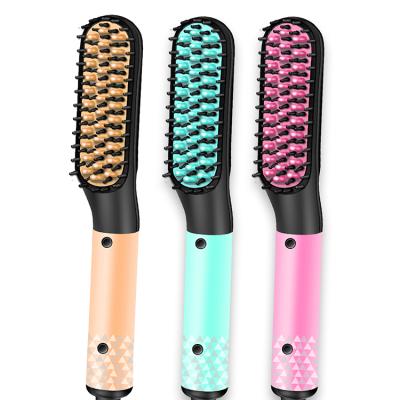 China Professional Electric Fast Ceramic Passionate Ionic Comb Beard Car Men Hair Styling Multi Brush Beard Straightener Hair Comb for sale