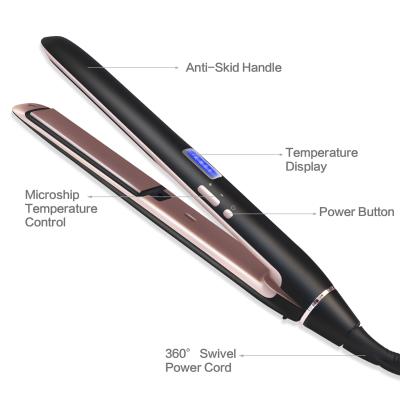 China Hotel 2019 New Design Professional Hair Straightener 2 Titanium In1 Flat Iron 1 Inch Flat Hair Iron Flat Iron Private Label for sale