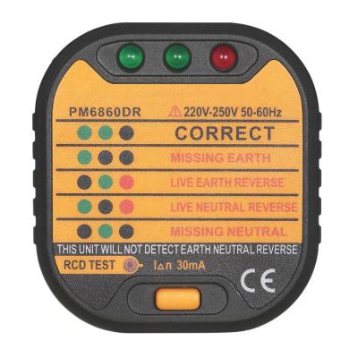 China BOSTEK PM6860DR Socket Tester Voltage Test UK EU USA Ground Zero Line With RCD GFCI Test PM6860DR for sale