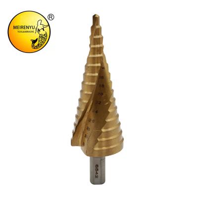 China Sheet Steel Drilling Handle Spiral Flute 32mm Step Drill Triangular Cone Drill Bit for sale