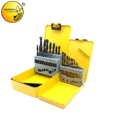 China Drilling Holes in Steel/Metal Bit MRY 19 PCS M2 Drill Bit Set HSS Straight Shank Twist Drill Bit for Steel for sale