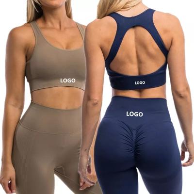 China QUICK DRY Summer Bodybuilding Active Wear Suit Running Seamless Fitness Gym Wear Bra Trousers Leggings Sportswear two-piece Yoga Suit for sale