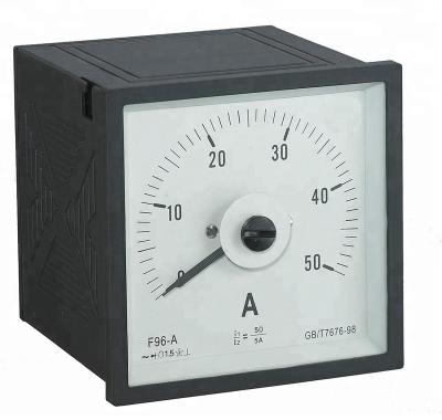 China Ampere Gauge 96mm 240 Degree Indicating Round Type Analog Ammeter for sale