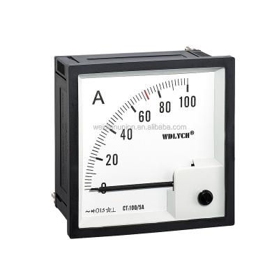 China Standard 96*96mm Analog Ammeter CT100/5A In Switchboard Application for sale