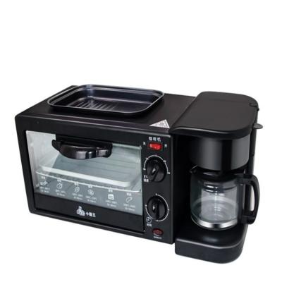 China YiJin Sweet Dropshiping 3 in 1 Skillet +toaster Oven+ Breakfast Makers Coffee Maker Breakfast Machine for sale