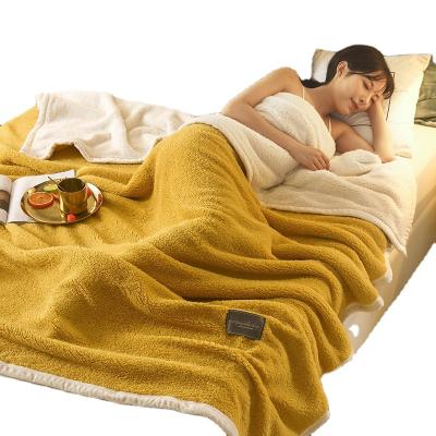 China Best soft selling custom warm solid cheap sherpa throw double layer fleece blankets for sale