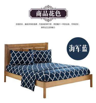 China Classic Printed 100% Anti-Static Microfiber 3 Pcs Sheet Pillowcase Fitted Sheet Bedding Set Hot Selling Sheets Set for sale