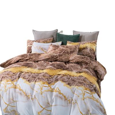 China Anti-Static 3d Printed Marble Bedding 3pcs Comforter Sets Wholesale Microfiber Duvet Cover Bed Sheet Bedding Set Duvet Cover Factory for sale