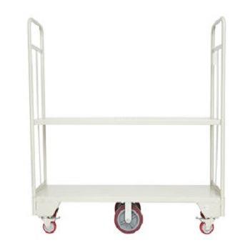 China Optional Shelves Slide On End PA U Boat Trolley Cart 6 Wheels Collapsible With Plastic Bottom Shopping Carts for sale