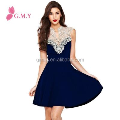 China New Design Anti-Static Lace Up Teenage Short Two Color Fashion Dresses for sale