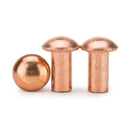 China Stainless steel Metric Red Copper Brass, Bronze Flat High Strength Zinc Plated DIN 674 M2 M3 M4 GB 867 Standard Round head copper solid rivets/ for sale