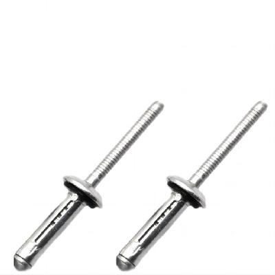 China Stainless steel 1/4 x 1/2 Grip (8-8) aluminium steel, rubber washer Shaveable Head Open End Blind Rivets with Washer pop rivets blind rivets/ for sale