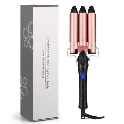 China Home/salon /hotel use 3 automatic digital ceramic salon equipment LED display curling iron hair curler hair barrels for sale