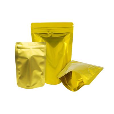 China New Shipping Commercial Backpack Aluminum Foil Snacks Candy Ornaments Fish Bait Capsule Packing Opaque Moisture Proof Gold Zipper Bag for sale