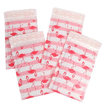 China Package Flamingo Fun Mood Shipping Fashion Style Strong Self-Seal Packaging Pink High Quality Mail Clothing Express Shipping Bubble Bag for sale