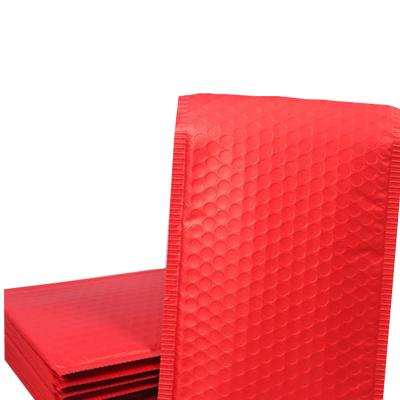 China Thicker Matte Red Custom Pattern Envelope waterproof and shockproof bag thickened film bubble waterproof shockproof aluminized ad for sale