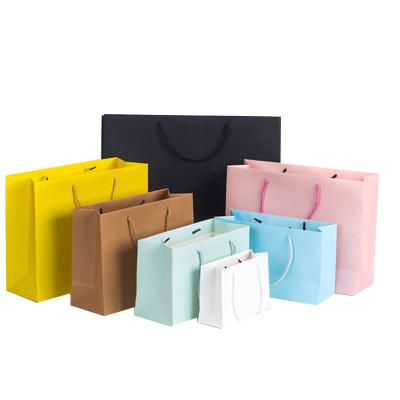 China Recyclable Multi Size DIY Multi Color Kraft Paper Bag With Festival Gift Bag Shopping Paper Bags Clothes Gifts Packaging for sale