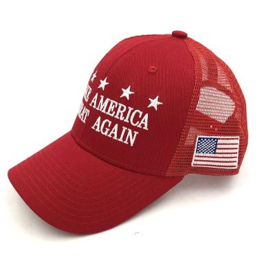 China COMMON Wash Cotton Sports Hat USA Flag Mesh Wholesale Custom Baseball Cap Hats Trump for sale