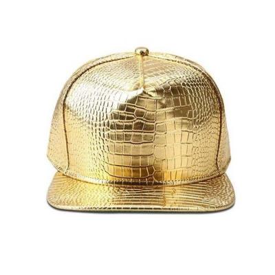 China 5 Panel COMMON Snakeskin PU Leather Strap Back Snapback Empty Hat for sale