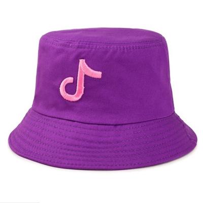 China Picture Blast Embroidery Foldable Brim Wide Bucket Hat for sale