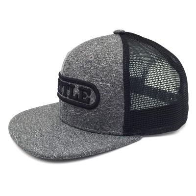 China Custom Spandex JOINT Fabric Snap Back Trucker Hat With 3D Embroidery for sale