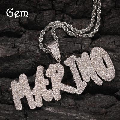 China High Quality Zircon Alphabet Pendant Necklace Send Stainless Steel Chain Hip Hop Men Women Necklace Jewelry Wholesale for sale