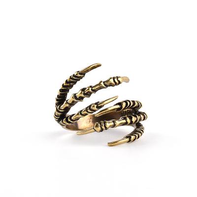 China Metal Ring Jewelry Male Ring Ring Halloween Retro Eagle Claw Fashion Personality Men Open High Quality for sale