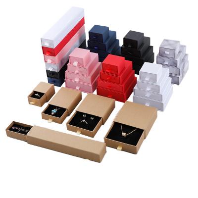 China Fancy Logo Rigid Sliding Out Drawer Box Wholesale Custom Recyclable Custom Gift Box For Jewelry /Accessory Jewelry Storage Retail Box With Ribbon for sale