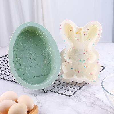 China Viable Baking Decoration Clay Silicone Cake Molds Diy Mold Bunny Cake for sale