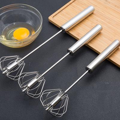 China Revolving Kitchenware Tools Semi-automatic Stainless Steel Egg Beater / Viable Egg Beater for sale