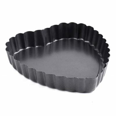 China Sustainable Quiche Pans Tart Tart Pan Round And Heart Shaped Mini Tart Pans With Removable Loose Bottom for sale