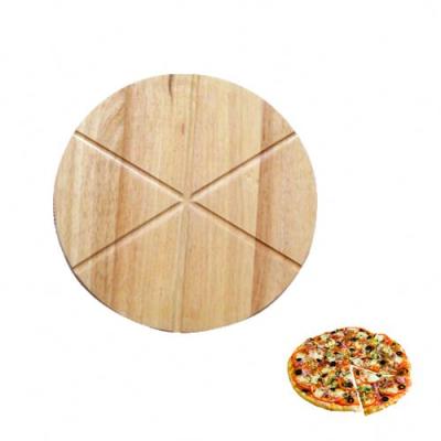 China Round Shape Sustainable Cutting Plates Rubber Wooden Pizza Board for sale