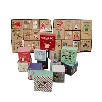 China Recycled Materials Craft Christmas Gift Box Cardboard Nuts Paper Box Candy Chocolate Bag Baking Green Red Packaging for sale