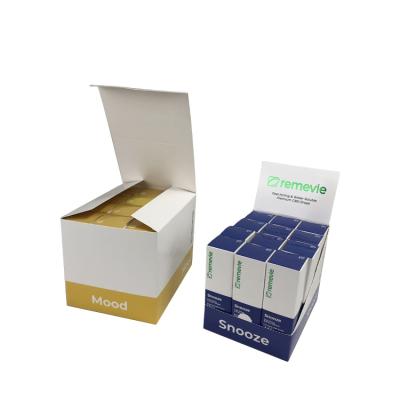 China Recycled materials paper counter printed small display boxes packaging boxes for retail pre rolled custom cbd store preroll display box for sale