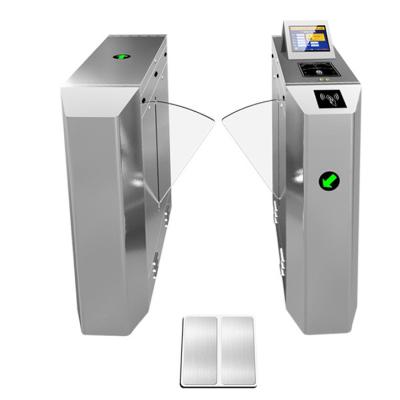 China Security Access Control Management SUS 304 stainless steel Facial Recognition Panel mounted on Flap Turnstiles with ESD access control system for sale