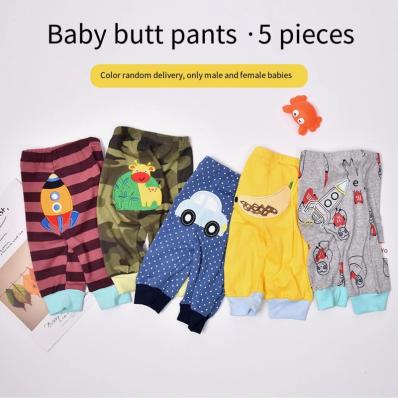 China Fade Proof Wholesale Cotton Cute Color Cartoon Embroidery Newborn Baby Pants Baby Leg PP Pants Big Butt Pants 5 Pieces Multicolor for sale