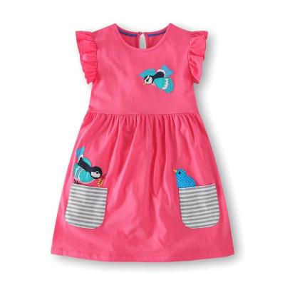 China Wholesale Summer Girls Cartoon Fashion Cotton Breathable Short Sleeve Dress for sale