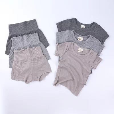 China New Anti-Wrinkle Summer Children's Cotton Soft Belly Short Sleeve Shorts Set Home Clothes In A Variety Of Inexpensive Cool Colors for sale