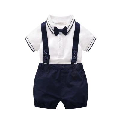 China Cheap Summer Formal Hot Selling Solid Short Sleeve Baby Cotton Clothing Set for sale