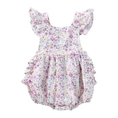 China Little Baby Acrylic Floral Backless Jumpsuit Flight Sleeves Cool Summer Costume Fart Climbing Wrap for sale