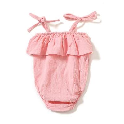 China New pure cotton Hayi color lace and cotton stain linen newborn newborn baby climb clothes support wholesale customization for sale