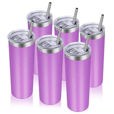 China Durable 20oz Stainless Steel Tumblers Vacuum Insulated Skinny Tumblers With Lids And Straws Double Wall Coffee Mug Travel Water Mug for sale