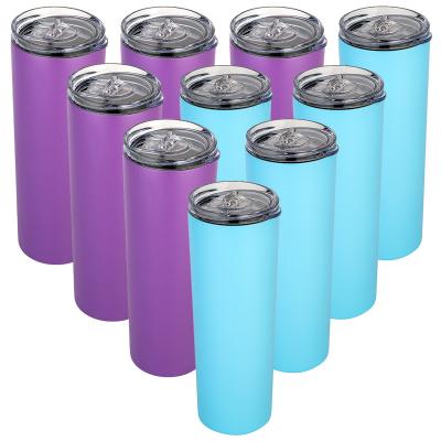 China 20oz Travel Mug Ice Cream Cup Tumbler 304 Stainless Steel Wall Coffee Mug Double Mouth Viable Colorful Vacuum Insulated Wide Mouth Bottle for sale