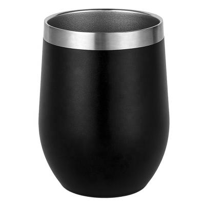 China Sustainable Wine Tumbler 12oz Stainless Steel Water Mug Balloon Vacuum Insulated Wine Wall Glass Double Coffee Mug For Champagne Beer Office for sale