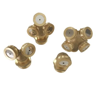 China Zhuji Brass Adjustable Mist Nozzles Thread Garden Irrigation Lawn Gardening Equipments Brass Sprinkler Sprayer Drip Cooling Water for sale