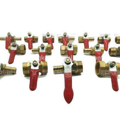 China General 1/4 Inch BSP Threaded Red Manual Brass Ball Valve Internal-External Lever Handle Male-Female for sale