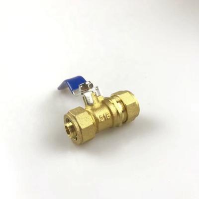 China General Blue Brass Long Handle Valve Brass Color Pex-Al-Pex Pipe Fitting Brass Ball Valve for sale